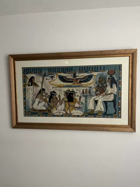 Fabulous Egyptian large framed tapestry