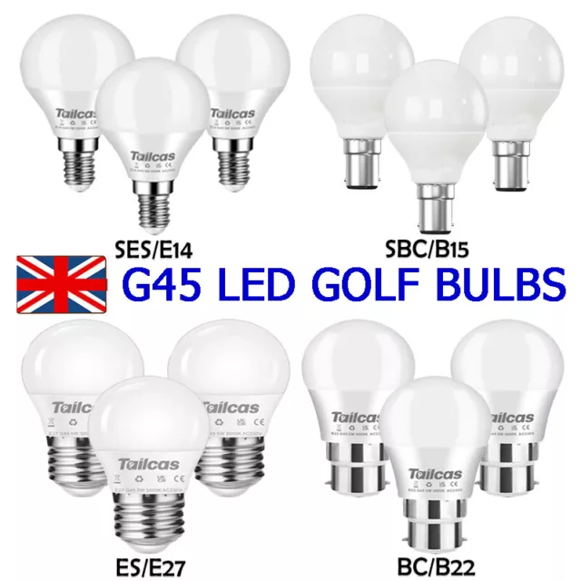 LED Golf Mini Globe Round Light G45 Bulbs 5W E14 E27 B22 Bayonet Warm Cool White