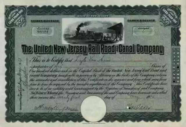 United New Jersey RR & Canal 1913 Camden Amboy ABNC Bordentown New Brunswick May