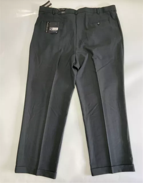 Van Heusen Men Double Pleated Extender Waist Dress Pant 48x32 Big & Tall No Iron 2