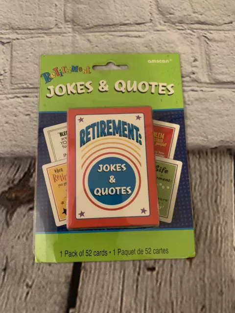 NEW AMSCAN RETIREMENT JOKES & QUOTES 52 CARD DECK, Gifts, Gag Gift, Funny Cards