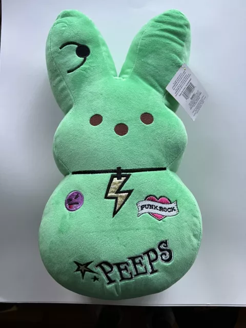 Peeps Emo Punk Rock Bunny Green Easter Plush 15” 2024 NWT