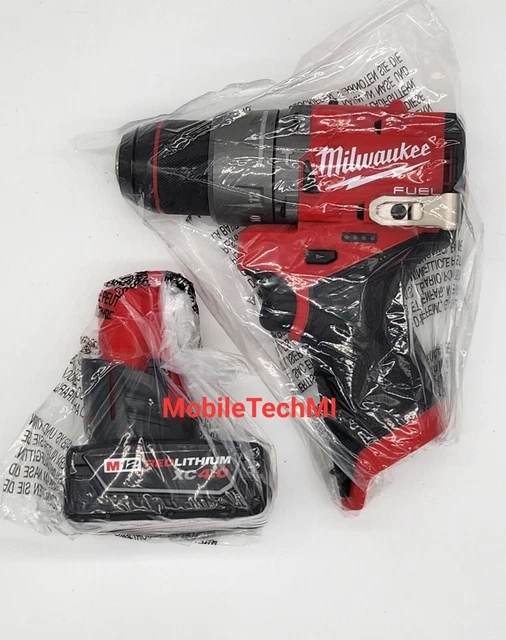MILWAUKEE M12 FUEL Hammer Drill Driver 340420 + XC4.0 Battery 4.0 Ah