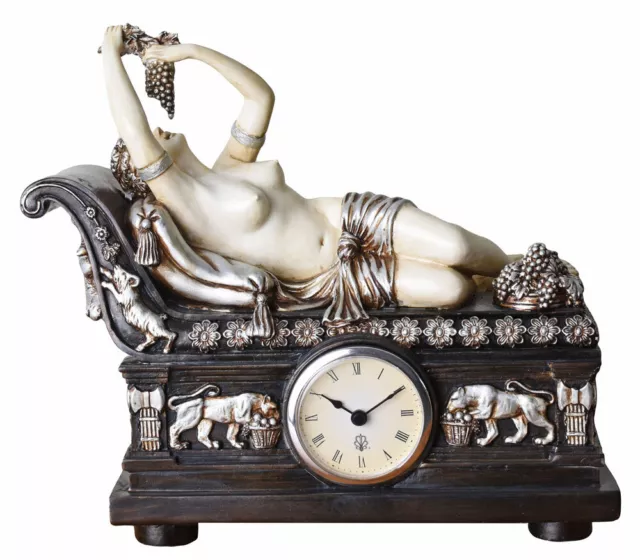 Tischuhr nackte Venus Kaminuhr Antik Frauenfigur Recamiere Uhr Regency Buffetuhr