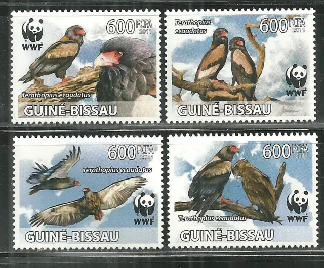 Guinea Bissau Wwf Mnh Birds Of Prey [2011]