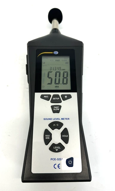 PCE-322A SOUND LEVEL Meter with Instruction Manual/ Leads/ Hardcase inc ...