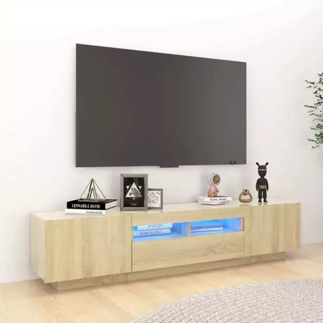 Meuble TV avec lumiÃ¨res LED ChÃªne sonoma 180x35x40 cm