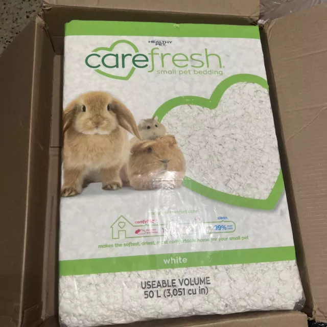 Care Fresh 99% Dust Free White Natural Paper Small Pet Bedding Odor Control 50 L