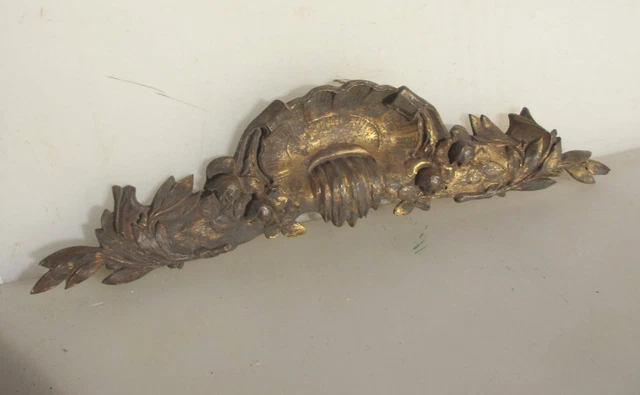 Victorian Brass Furniture Ormolu Hardware Top Antique Mount Rococo Mirror Old