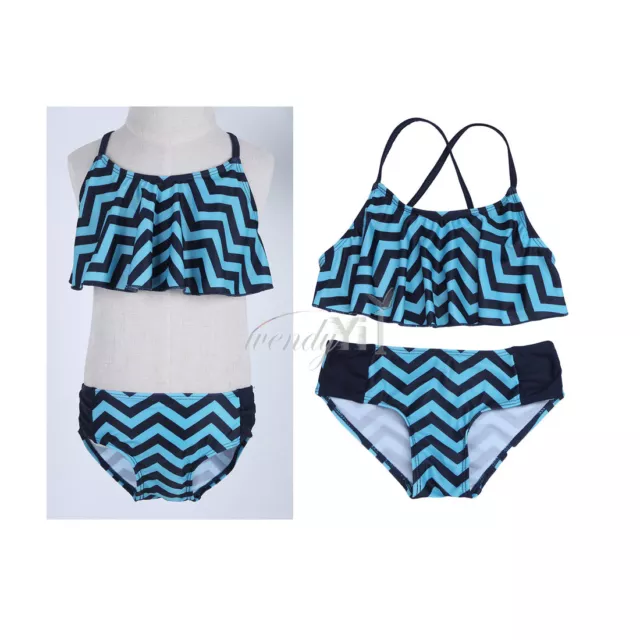 Girls Kid Two Piece Bikini Swimsuit Swimwear Bathers Swimmers Bathing Size 2-6