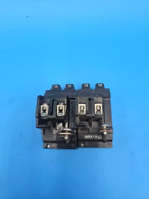 LOT OF 2 Pushmatic Bulldog ITE Gould P1515 Tandem Circuit Breakers. With CLT Tab