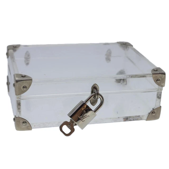 LOUIS VUITTON Monogram Love Message Mini Trunk Plastic Clear M99079 Auth 39901