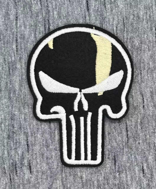 PUNISHER MILITARY SKULL EMBROIDERED IRON ON PATCH 3.25” x 2.25” FREE SHIPPING
