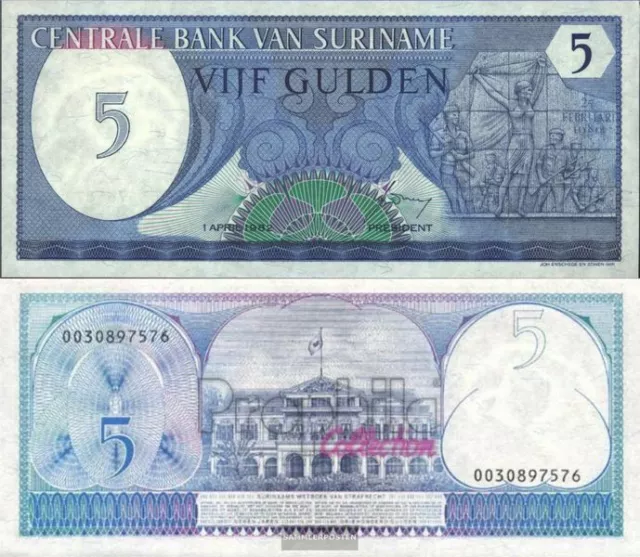 suriname Pick-number: 125 mint UNC 1982 5 Gulden