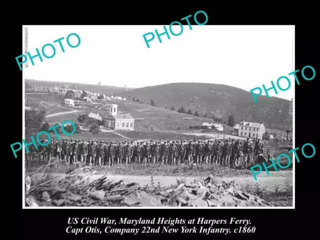 US CIVIL WAR 8x6 HISTORIC PHOTO OF HARPERS FERRY 22nd NEW YORK INFANTRY c1860