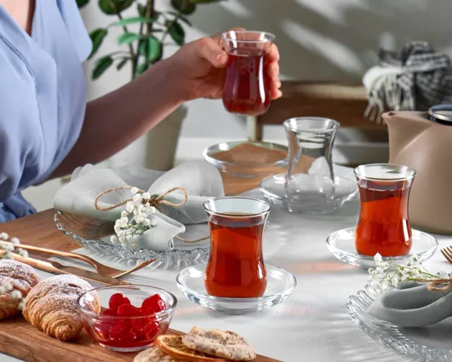 SET DI 6 bicchieri da tè turco/arabo confezione da 6 effetto marmo