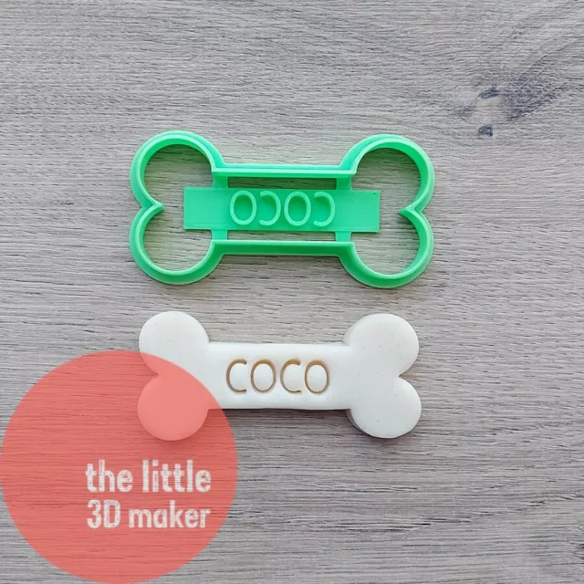 Custom Personalised Dog Bone Biscuit Cookie Cutter