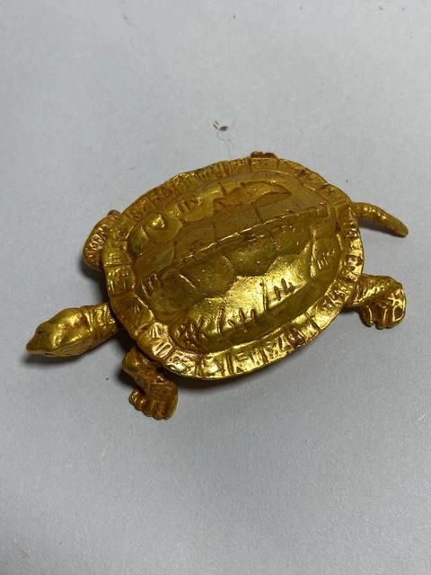Exquisite Chinese copper handmade tortoise turtle statue figure table decor home