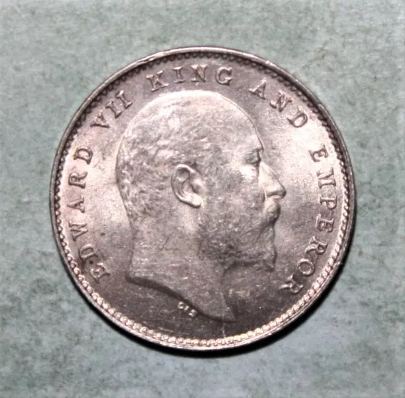 S1 - British India 2 Annas 1904 Brilliant Uncirculated Silver Coin - Edward VII