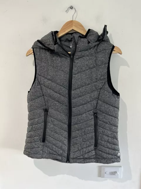 Ladies Cotton On Body Padded Grey Vest Size M Medium Hooded