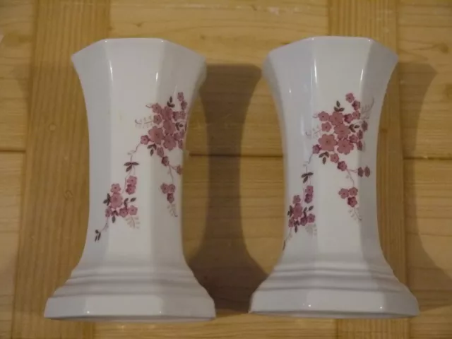 2x Winterling Kirchenlamitz Vase Blumenvase Tischvase Porzellan -- Weiß H 14 cm