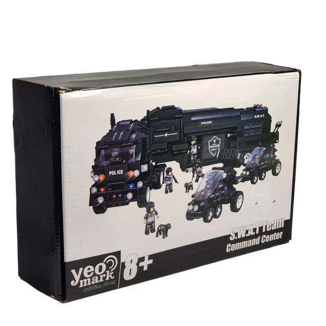 Lego-like SWAT TEAM COMMAND CENTER brick Set, Toy 16" box
