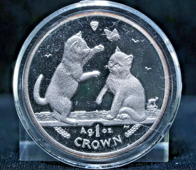 2004 Isle of Man TONKINESE CAT  1 troy oz .999 Silver Proof Coin, Uncirculated