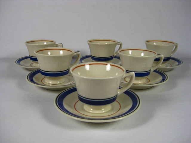 Vintage Syracuse Old Ivory blue OPCO China demitasse cup & saucer - 6
