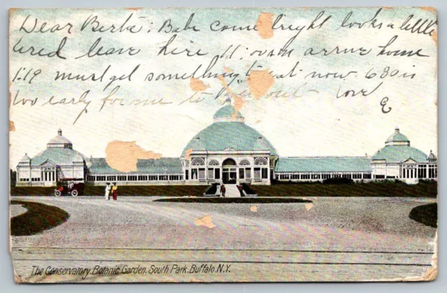 The Conservatory Botanic Garden  South Park  Buffalo New York   Postcard  1907