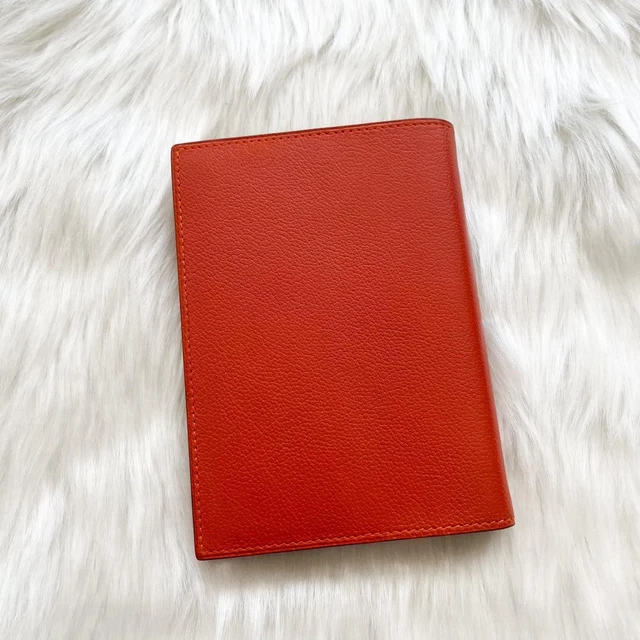 HERMES Agenda GM notebook cover M engraved 13 x 9.5 cm orange Used Japan