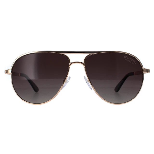 Tom Ford Sunglasses 0144 Marko 28D Shiny Rose Gold Smoke Gray Polarized