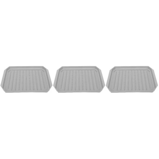 3x Portable Household Silicone Sausage Tray Microwave Tray Bacon Cooker For Oven