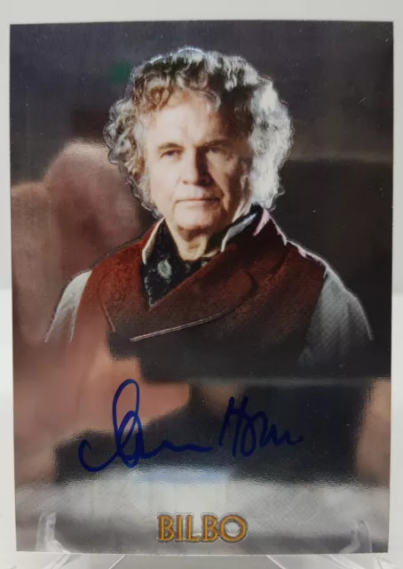 Topps 2004 Lord of the Rings Trilogy Chrome Autograph Card Ian Holm as Bilbo