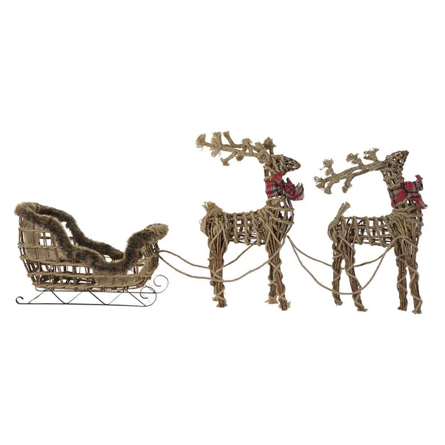 Schlitten DKD Home Decor Braun Jute Metall korb Kunststoff 54 x 29 x 33 cm [3