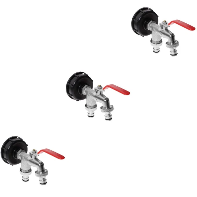 3 PIECES FAUCETS IBC Ton Barrels Fittings Bucket Water Tank £39.55