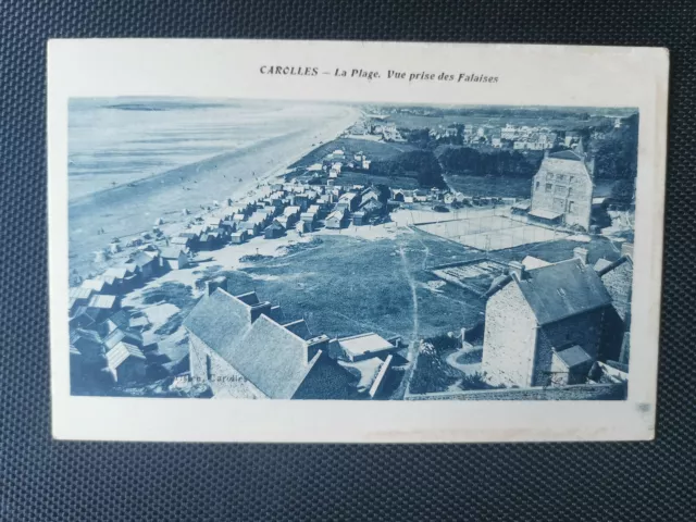 CPA 50 CAROLLES - La Plage - Vue prise des Falaises