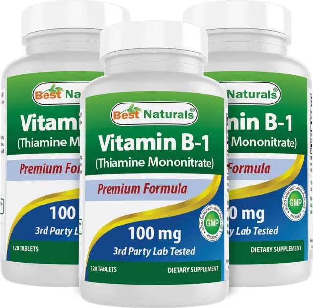 Best Naturals Vitamin B1 as Thiamine Mononitrate 100 Mg Tablets (120 Count (P...