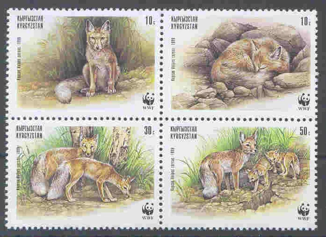 WWF - Kirgisien - Steppenfuchs - 1999 - kpl. Satz -perfekt erhalten- **/MNH