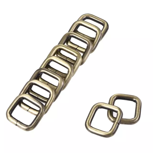 Metal Rectangle Ring Buckles 14x13mm for Bags Belts DIY Bronze Tone 20pcs