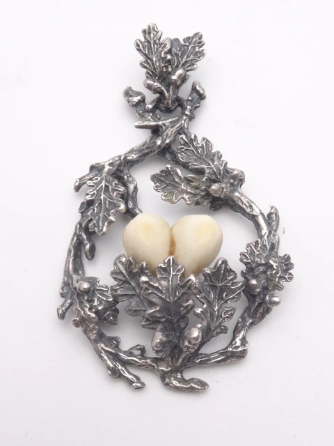 Ancienne Broche Argent Trophée De Chasse – France – Vintage