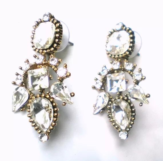 Boucles d'Oreille Neuves Cristaux Swarovski Style Diamants