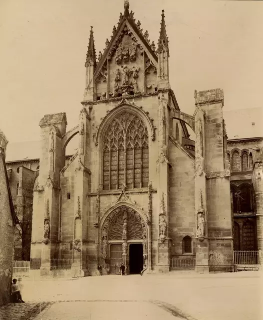 France, Basilique, St. Remy  France. Vintage albumen print.  Tirage albuminé