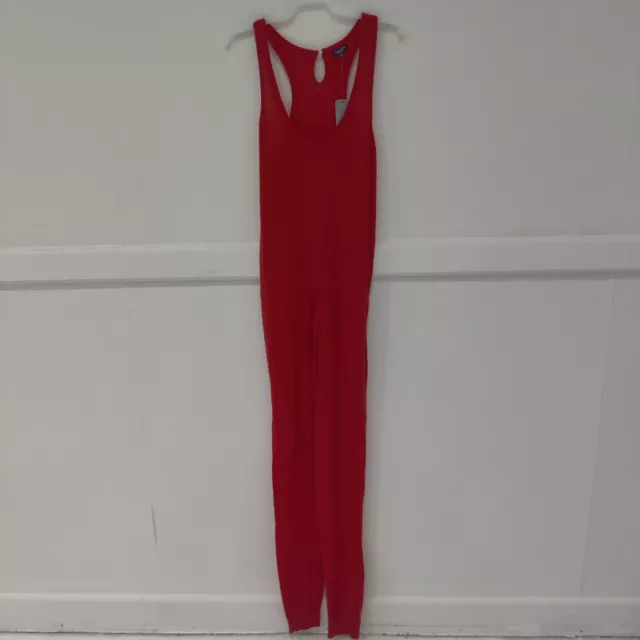 Brand New Splendid Women's Knit Drawstring Waist Jumpsuit Red Medium B215