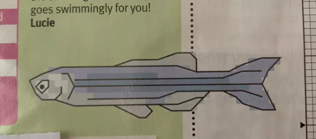 Gráfico de diseño de punto de cruz de tamaño pequeño pez cebra
