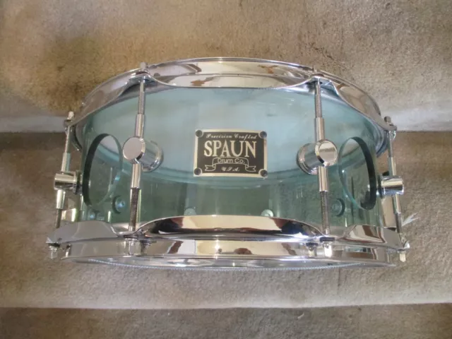 Spaun Acryic 13X 5 Inch Acrylic Snare Snare Drum, Coke Bottle Green - Excellent