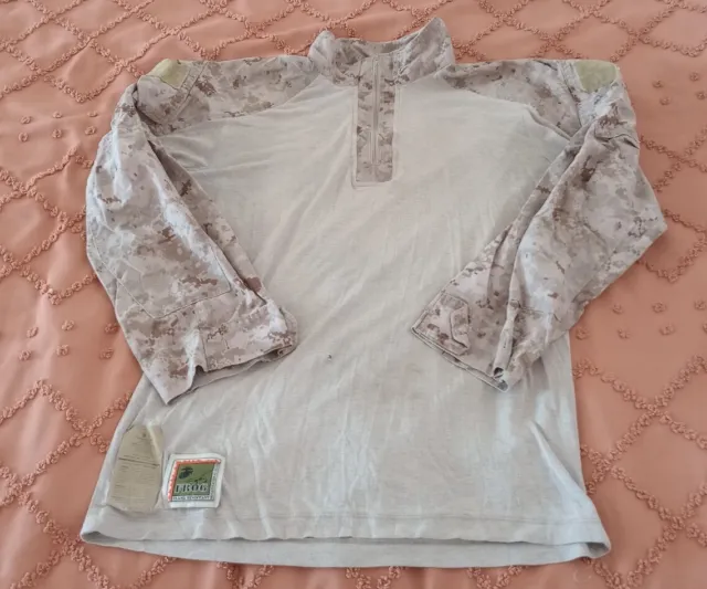 USMC Marines Frog Combat Ensemble Shirt Desert Marpat 1/4 Zip Tan Size M-R