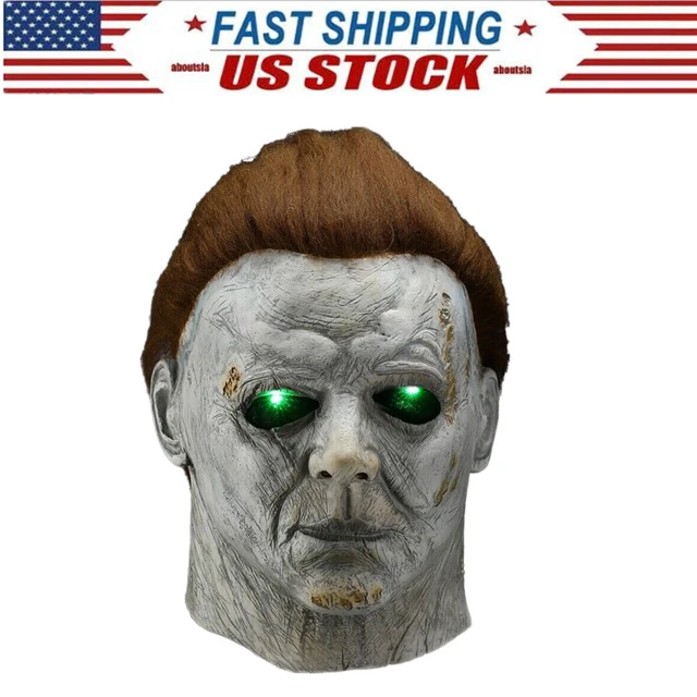 LED Horror Michael Myers Killer Mask Halloween Scary Full Face Latex Cosplay