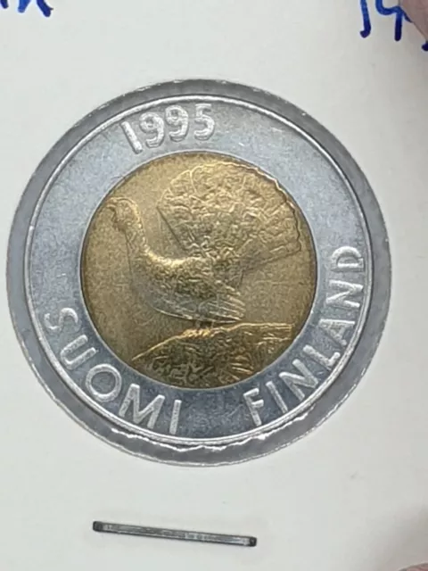 1995 Finland 10 Markkaa  Bi Metallic Coin - KM# 77 - Fine - # 24301 2