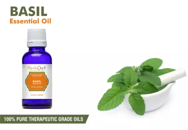 Basil Essential Oil 100% Pure Natural Aromatherapy UNCUT Therapeutic Grade Oils