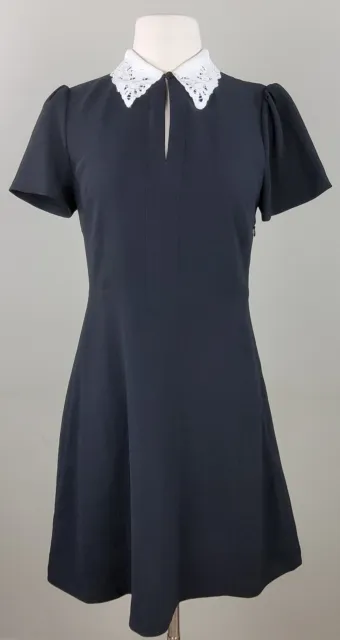 Cece Women's Lace Collar Short Sleeve Dress Black Size 2